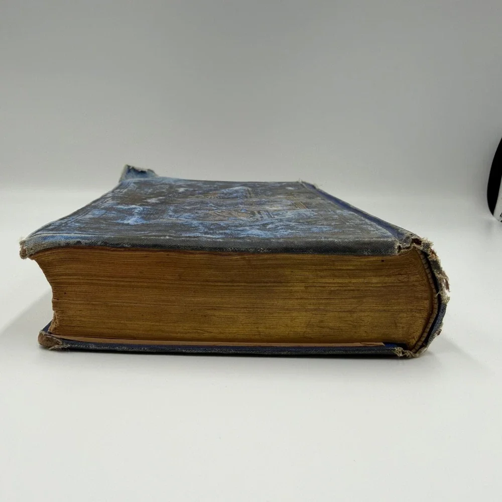 Antique Alfred Tennyson Poetical Works Complete Illustrated Thomas Crowell Blue‎